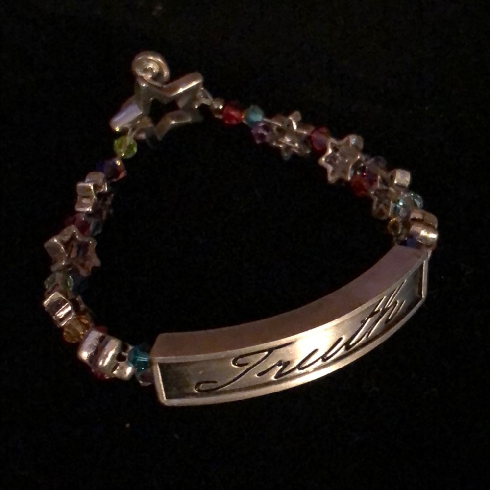 Pewter Truth Bracelet-Swarovski star ⭐️findings.